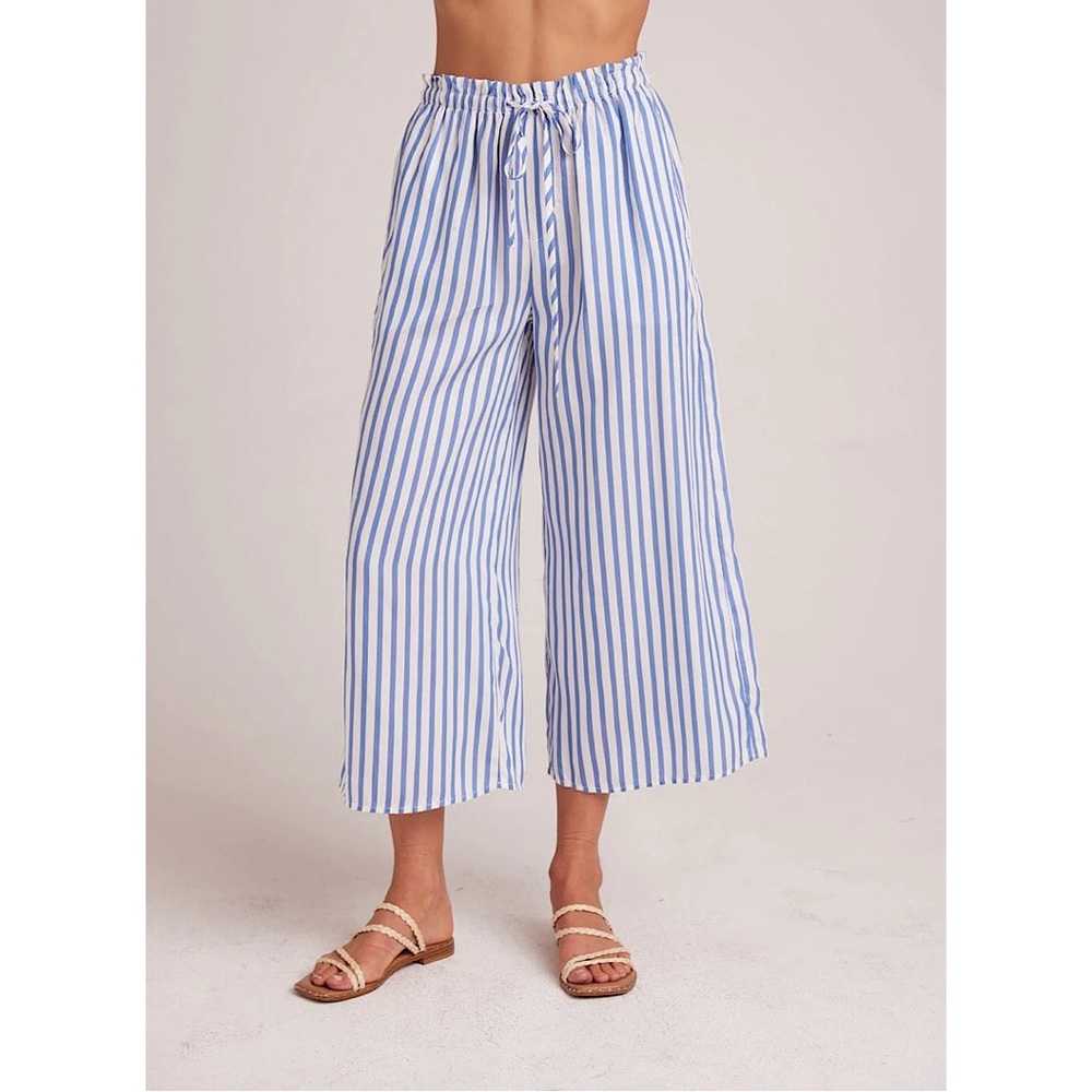 Bella Dahl Bella Dahl Ruffle Waist Striped - Bahia Breeze Blue White LARGE